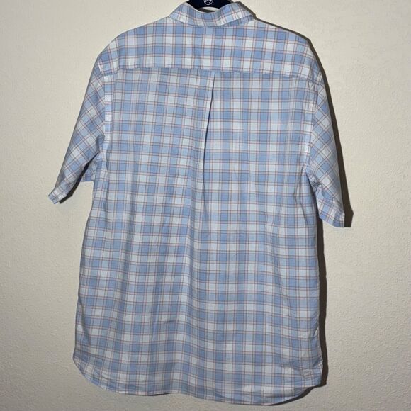 Daniel Cremieux Shirt Mens L Blue Plaid SS Button Down Poplin Signature Casual‎ - Picture 2 of 5